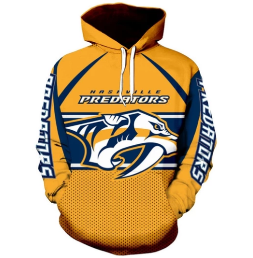Nashville Predators Logo Spot 3D Printed Pullover Hoodie