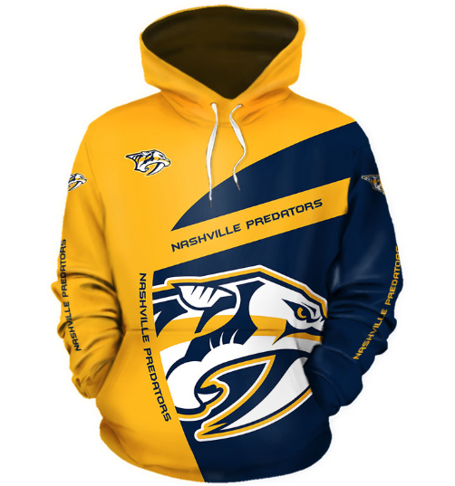 Nashville Predators Symbol 3D Printed Pullover Hoodie