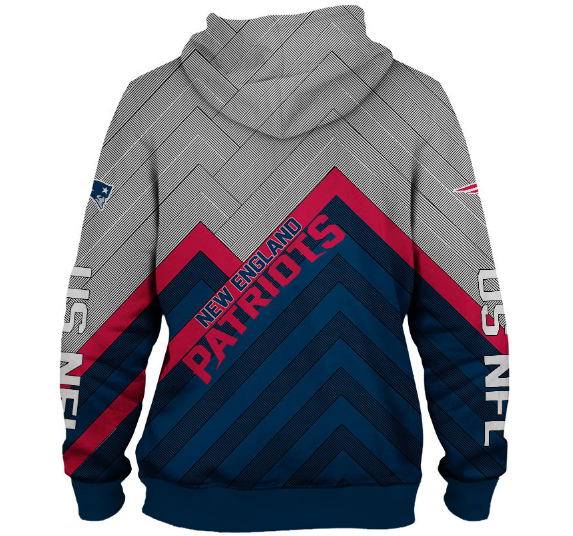 New England Patriots 3D Logo Name Printed Pullover Hoodie - Image 2
