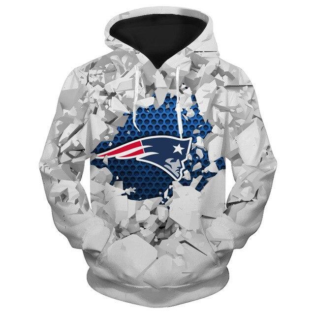 New England Patriots Beehives Pattern 3D Pullover Hoodie