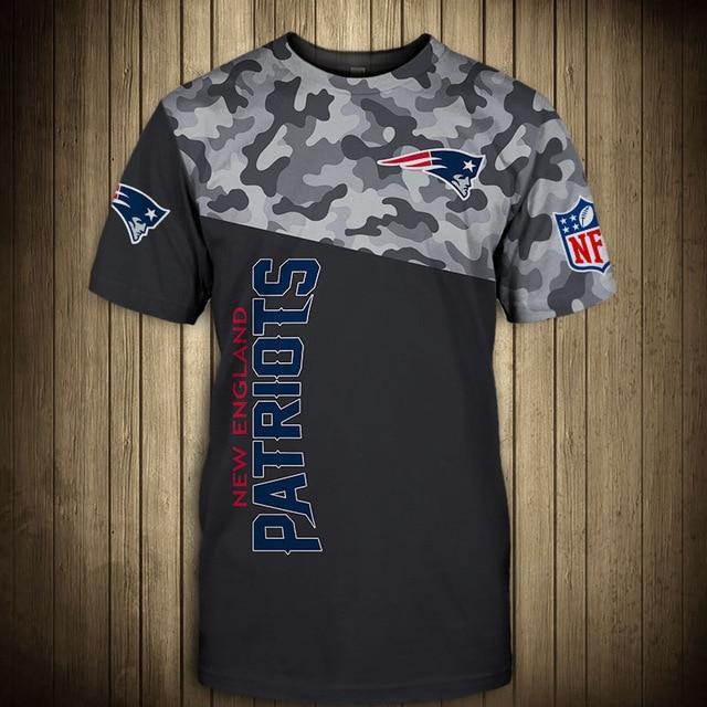 New England Patriots Half Camo 3D T-Shirt