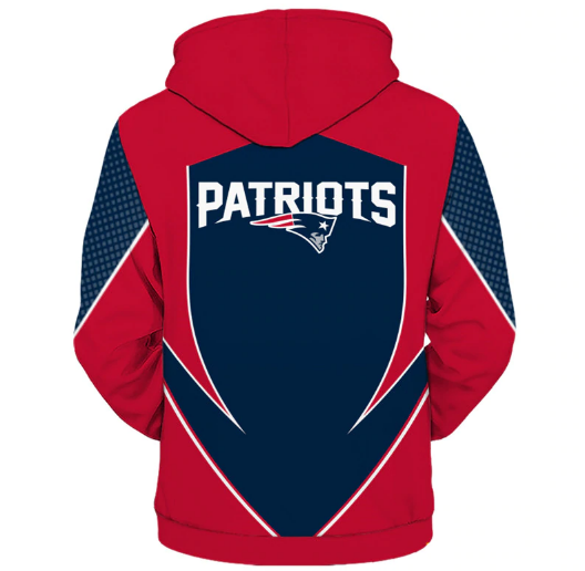 New England Patriots Middle Logo 3D Printed Zipper Hoodie Jacket