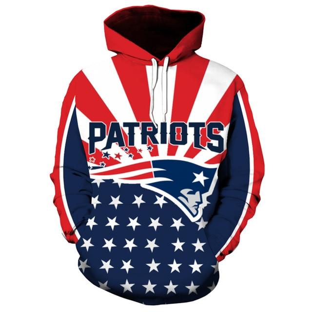 New England Patriots Multi Color 3D Pullover Hoodie