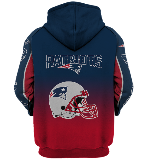 New England Patriots Name In Sleeve 3D Pullover Hoodie - Image 2