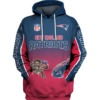 New England Patriots Name In Sleeve 3D Pullover Hoodie
