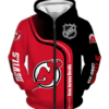 New Jersey Devils Half Color 3D Printed Zipper Hoodie Jacket