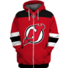 New Jersey Devils Symbol Red 3D Zipper Hoodie Jacket