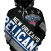New Orleans Pelicans Stripe With Stars 3D Printed Pullover Hoodie