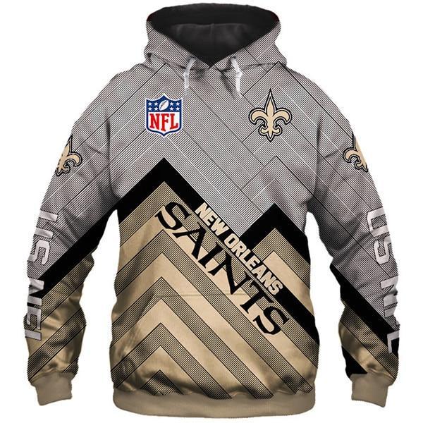 New Orleans Saints 3D Logo Name Printed Pullover Hoodie