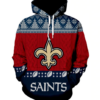 New Orleans Saints 3D Pattern Pullover Hoodie