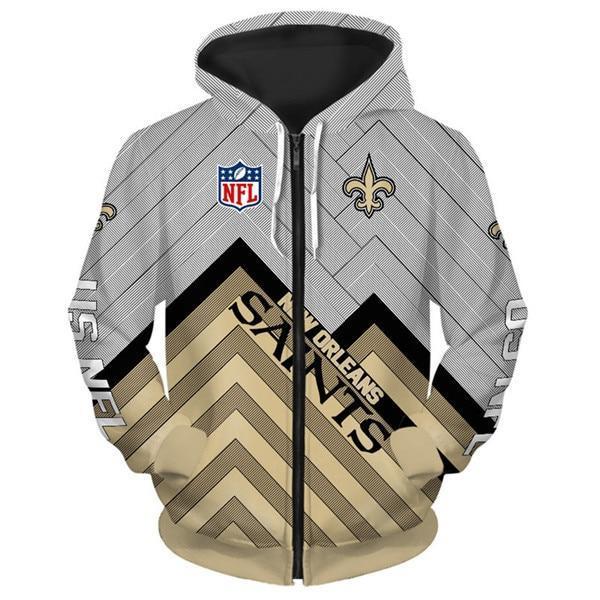 New Orleans Saints 3D Zipper Hoodie Jacket