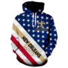 New Orleans Saints American Flag 3D Printed Pullover Hoodie