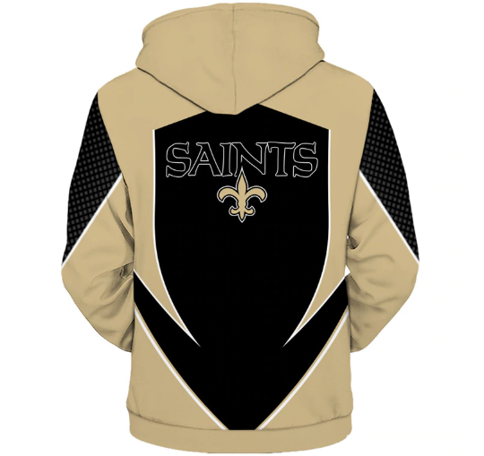 New Orleans Saints Middle Logo 3D Printed Zipper Hoodie Jacket - Image 2