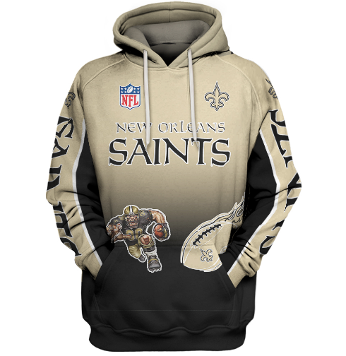 New Orleans Saints Name In Sleeve 3D Pullover Hoodie