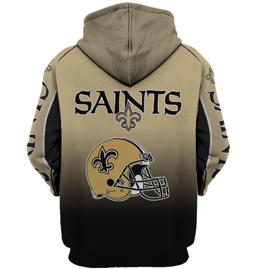 New Orleans Saints Name In Sleeve 3D Pullover Hoodie - Image 2