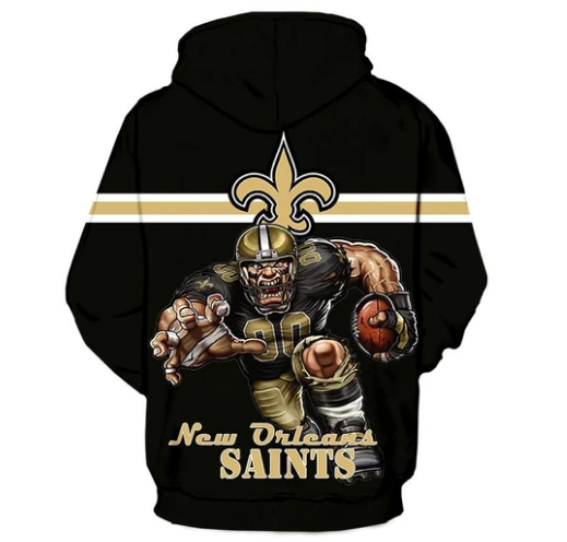 New Orleans Saints Symbol 3D Printed Pullover Hoodie - Image 2
