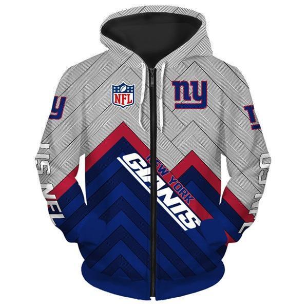 New York Giants 3D Zipper Hoodie Jacket