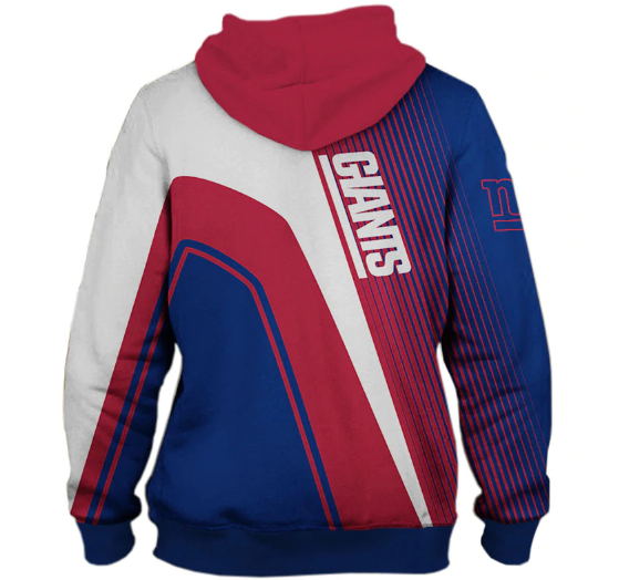 New York Giants Hooded Matching Stripe 3D Pullover Hoodie - Image 2