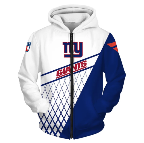 New York Giants Top Logo 3D Zipper Hoodie Jacket