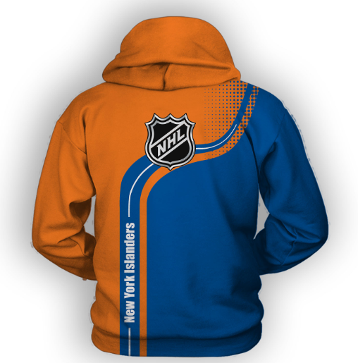 New York Islanders Half Color 3D Printed Zipper Hoodie Jacket - Image 2