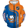 New York Islanders Half Color 3D Printed Zipper Hoodie Jacket