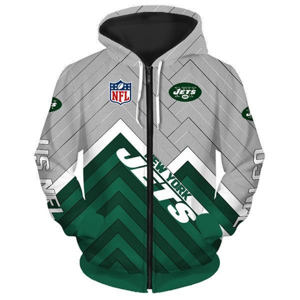 New York Jets 3D Zipper Hoodie Jacket