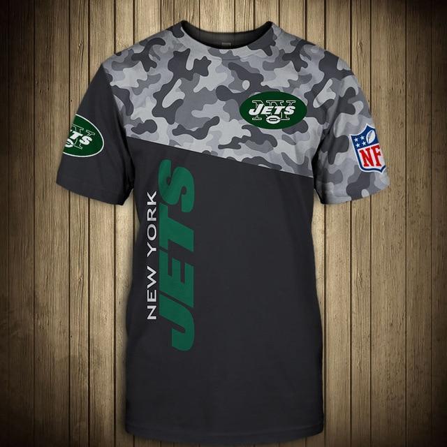 New York Jets Half Camo 3D T-Shirt