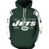 New York Jets Logo Center 3D Printed Pullover Hoodie