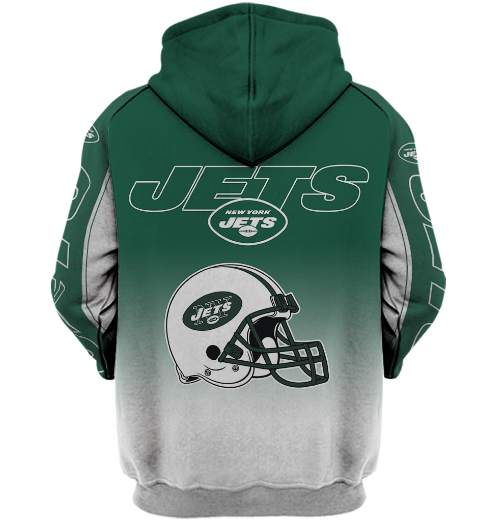 New York Jets Name In Sleeve 3D Pullover Hoodie - Image 2