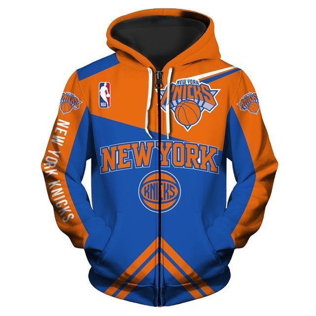 New York Knicks 3D Zipper Hoodie Jacket
