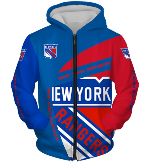 New York Rangers Symbol 3D Printed Zipper Hoodie Jacket