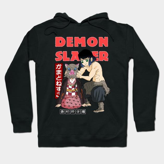 Nezuko Inosuke - Demon Slayer - Kimetsu No Yaiba Pullover Hoodie Sweatshirt V1