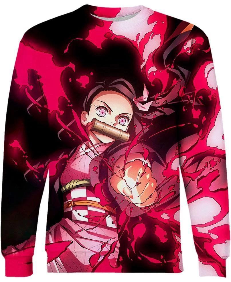 Nezuko Kamado - Demon Slayer - Kimetsu No Yaiba 3D Crewneck Sweatshirt V3