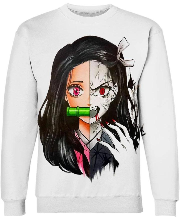 Nezuko Kamado - Demon Slayer - Kimetsu No Yaiba 3D Crewneck Sweatshirt V4