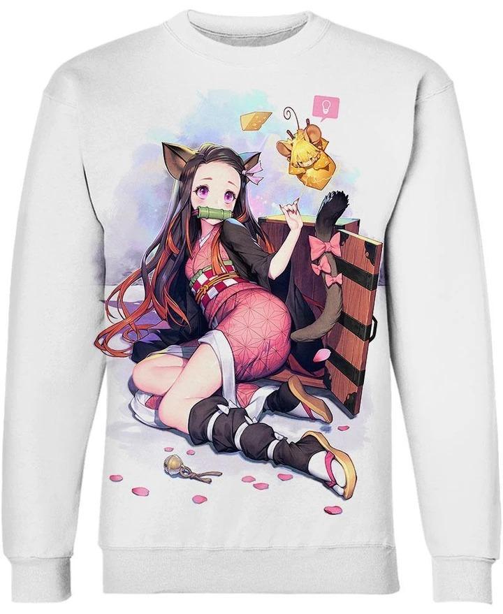 Nezuko Kamado - Demon Slayer - Kimetsu No Yaiba 3D Crewneck Sweatshirt V6