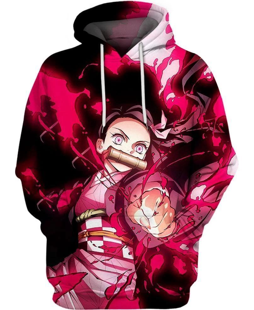 Nezuko Kamado - Demon Slayer - Kimetsu No Yaiba 3D Pullover Hoodie V4