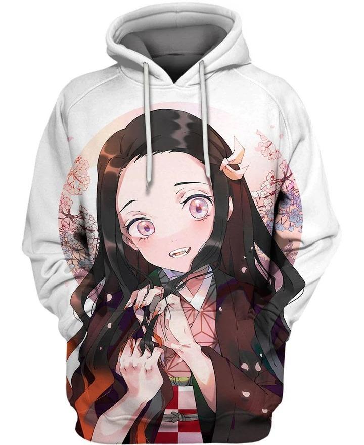 Nezuko Kamado - Demon Slayer - Kimetsu No Yaiba 3D Pullover Hoodie V5