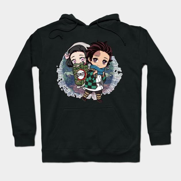 Nezuko Tanjiro - Demon Slayer - Kimetsu No Yaiba Pullover Hoodie Sweatshirt V2