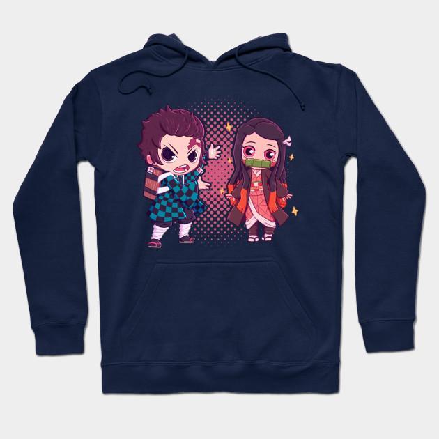 Nezuko Tanjiro - Demon Slayer - Kimetsu No Yaiba Pullover Hoodie Sweatshirt V4