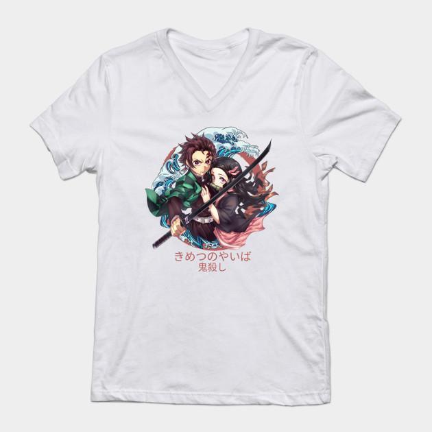 Nezuko Tanjiro - Demon Slayer - Kimetsu No Yaiba T-Shirt V10 - Image 2