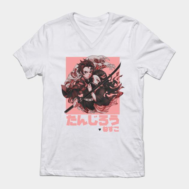Nezuko Tanjiro - Demon Slayer - Kimetsu No Yaiba T-Shirt V19 - Image 2