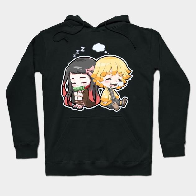 Nezuko Zenitsu - Demon Slayer - Kimetsu No Yaiba Pullover Hoodie Sweatshirt V3