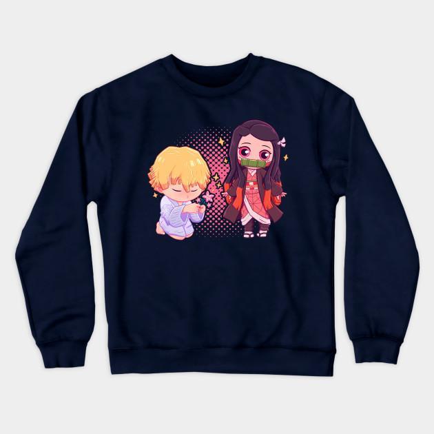 Nezuko Zenitsu - Demon Slayer - Kimetsu No Yaiba Pullover Hoodie Sweatshirt V4 - Image 2