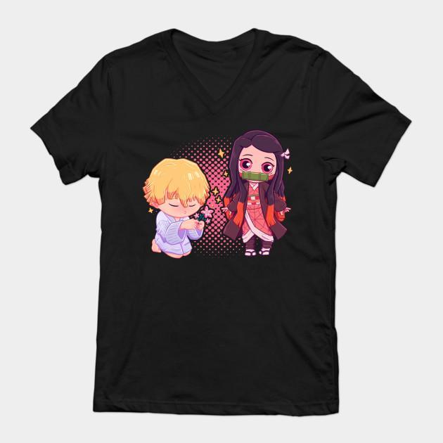 Nezuko Zenitsu - Demon Slayer - Kimetsu No Yaiba T-Shirt V4 - Image 2