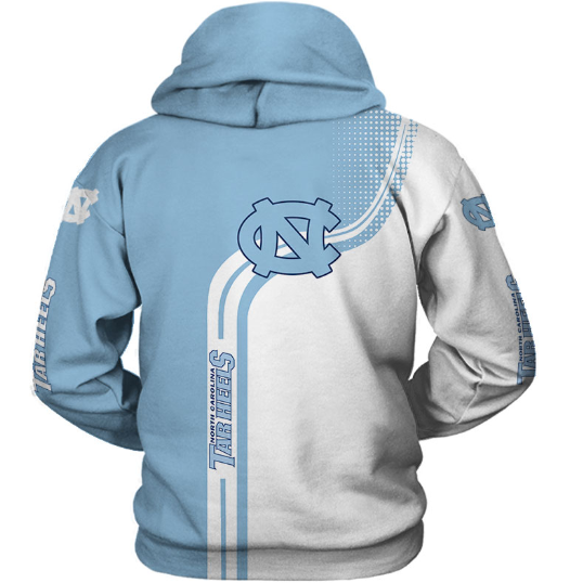 North Carolina Tar Heels Half Color 3D Printed Pullover Hoodie - Image 2