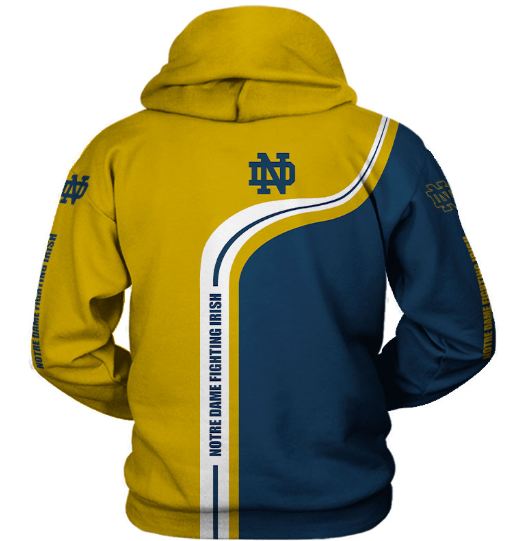 Notre Dame Fighting Irish Half Color 3D Printed Pullover Hoodie - Image 2
