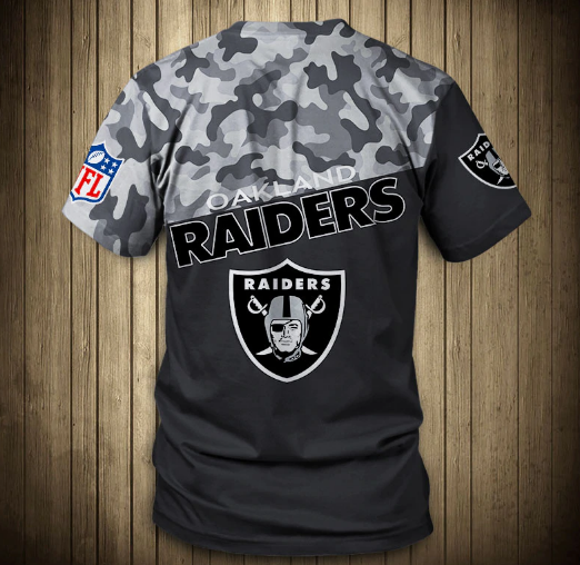 Oakland Raiders Half Camo 3D T-Shirt - Image 2