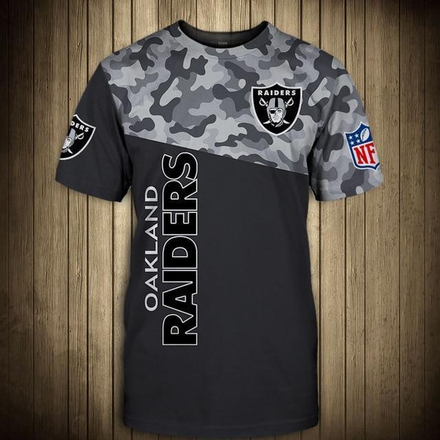 Oakland Raiders Half Camo 3D T-Shirt