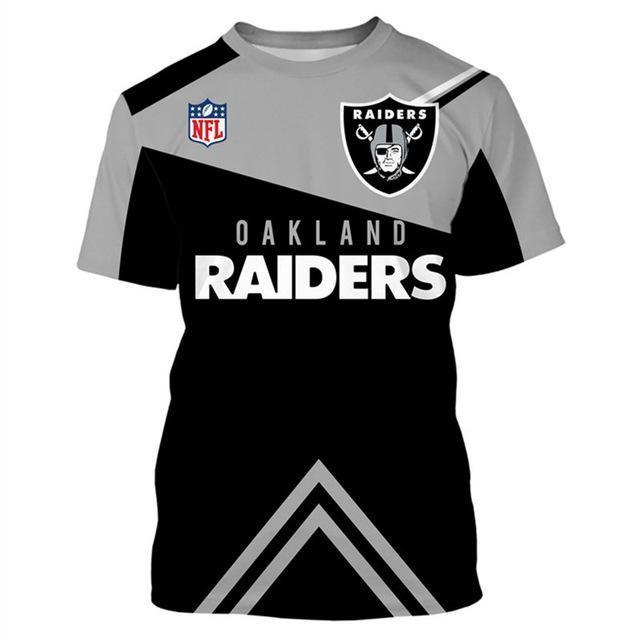 Oakland Raiders Logo With Team Name 3D Printed T-Shirt