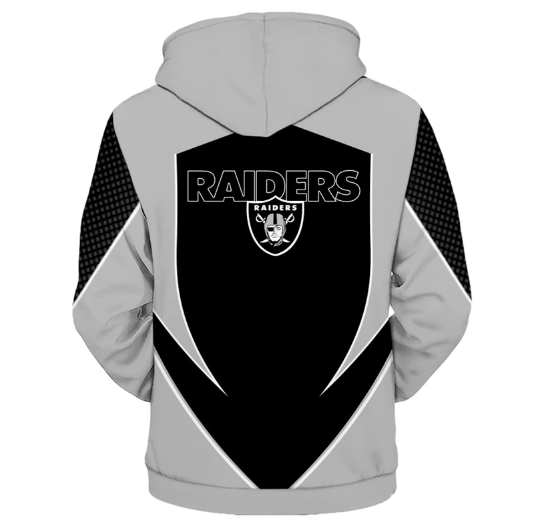 Oakland Raiders Middle Logo 3D Printed Zipper Hoodie Jacket - Image 2